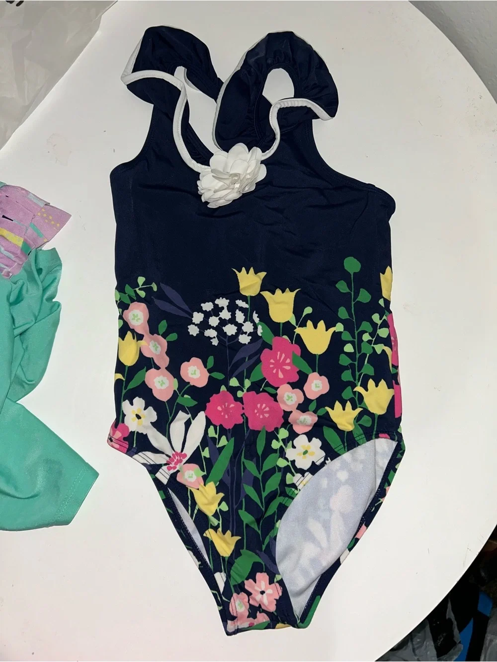Cat & Jack Girls Mermaid Swim Set with Rainbow and Purple Accents